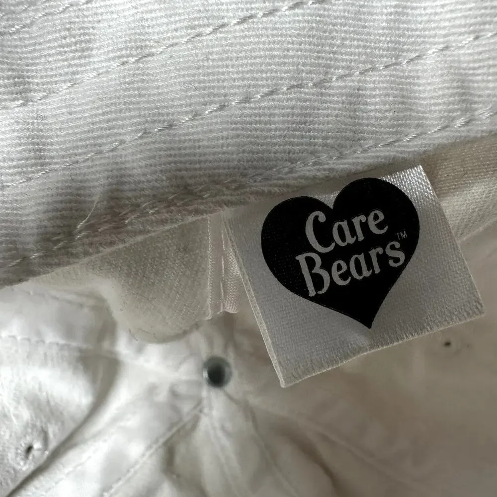 Care Bears Hat Baseball Cap Adjustable Hook Loop Embroidered Rainbow White OS